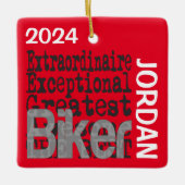 Biker Extraordinaire CUSTOM Keramisch Ornament (Voorkant)