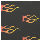 Biker Flame Oranje op zwarte motorfiets Stof (Close Up)