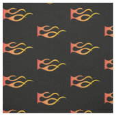 Biker Flame Oranje op zwarte motorfiets Stof (Swatch)