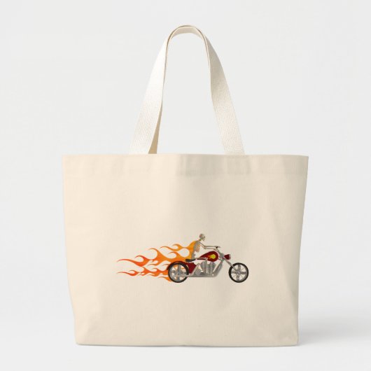 Biker & Flames: Grote Tote Bag (Voorkant)