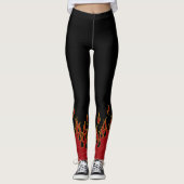 Biker Flames Red Yellow en Black Leggings (Voorkant)