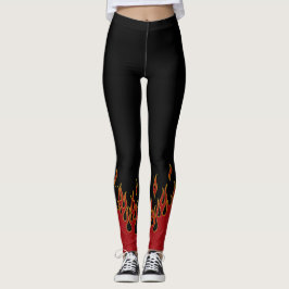 Biker Flames Red Yellow en Black Leggings