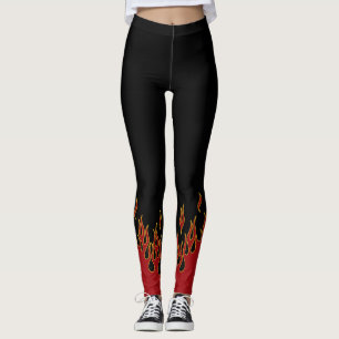 Biker Flames Red Yellow en Black Leggings
