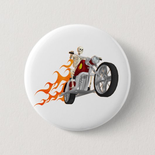 Biker & Flames: Ronde Button 5,7 Cm (Voorkant)