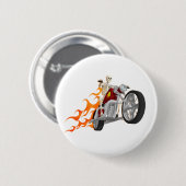 Biker & Flames: Ronde Button 5,7 Cm (Voorkant /achterkant)
