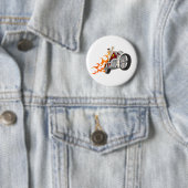 Biker & Flames: Ronde Button 5,7 Cm (In situ)