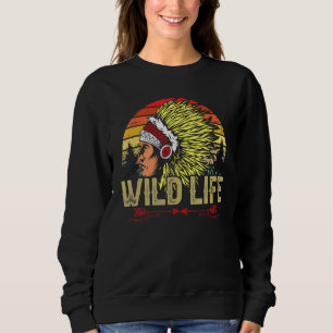 Biker for Men Indian Native American Skull Wild L Trui