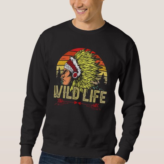 Biker for Men Indian Native American Skull Wild L Trui (Voorkant)