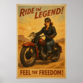  Biker Freedom Art - Retro Ride liefhebbers Poster (Voorkant)