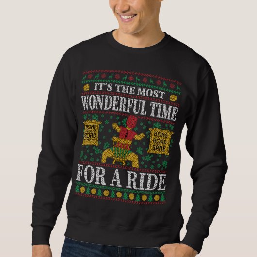 BIKER FUNNY CHRISTMAS UGLY SWEATER  (Voorkant)