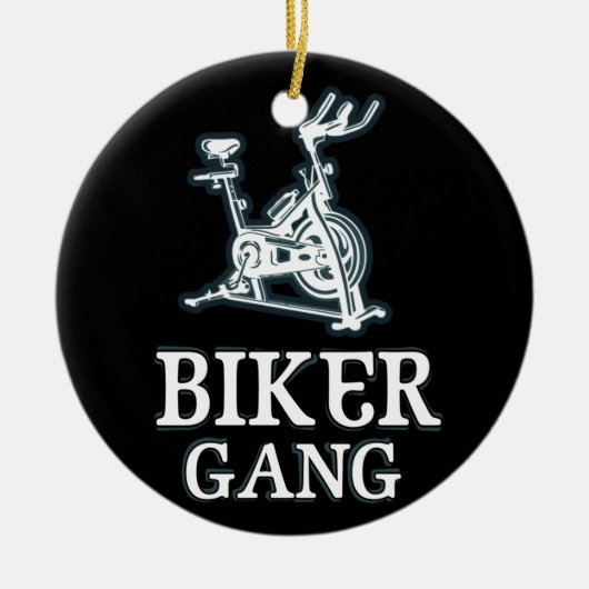 Biker Gang Funny Spin Gezegde Gym Workout Spinning Keramisch Ornament (Voorkant)