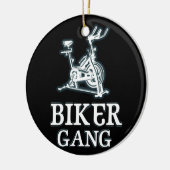 Biker Gang Funny Spin Gezegde Gym Workout Spinning Keramisch Ornament (Links)