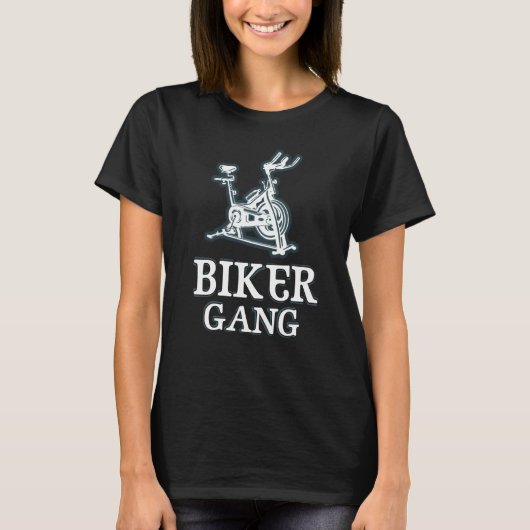 Biker Gang Funny Spin Gezegde Gym Workout Spinning T-shirt (Voorkant)