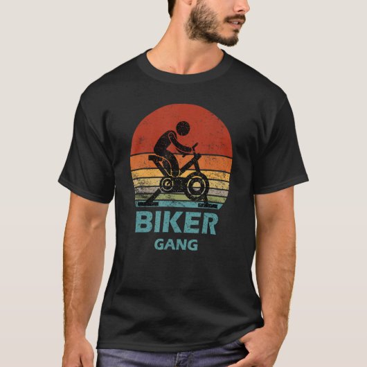 Biker Gang Spin Saying Gym Workout Spinning Class T-shirt (Voorkant)