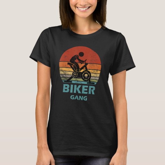 Biker Gang  Spin Saying Gym Workout Spinning Class T-shirt (Voorkant)