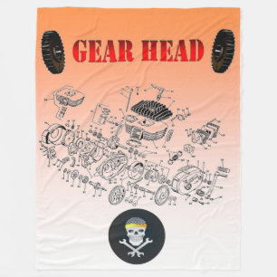 BIKER GEAR HEAD FLEECE DEKEN