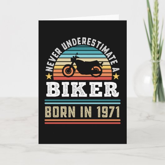 Biker geboren in 1971 50th Birthday Motorbike Gift Kaart (Voorkant)