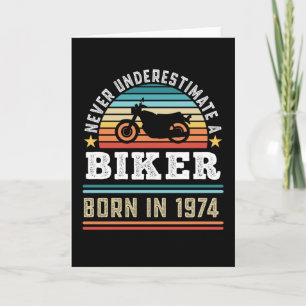 Biker geboren in 1974 50th Birthday Motorbike Gift Kaart