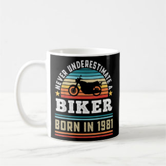 Biker geboren in 1981 40th Birthday Motorbike Gift Koffiemok