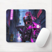 Biker Girl Mousepad Muismat (Met muis)