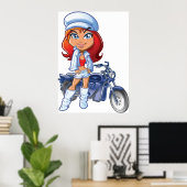 Biker Girl Poster (Thuiskantoor)