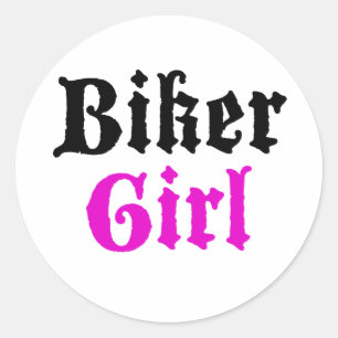 Biker Girl Ronde Sticker