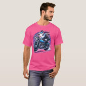 Biker Goat Riding Motorbike T-shirt (Voorkant volledig)