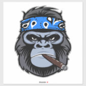 Biker gorilla aap roken sigaar dierlijke kunst sticker (Vel)