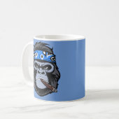 Biker gorilla roken sigaar dierlijke kunst koffiemok (Voorkant links)