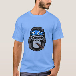 Biker gorilla roken sigaar dierlijke kunst t-shirt