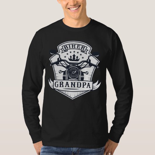 Biker Grandpa Badge Motorcycle Rider T-shirt (Voorkant)