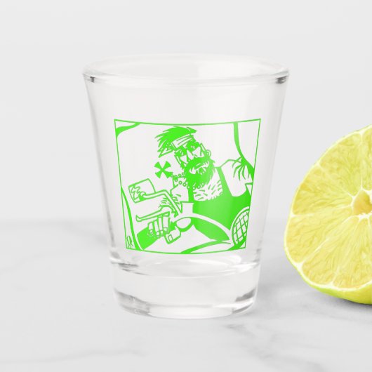 Biker groen shot glas (Voorkant)