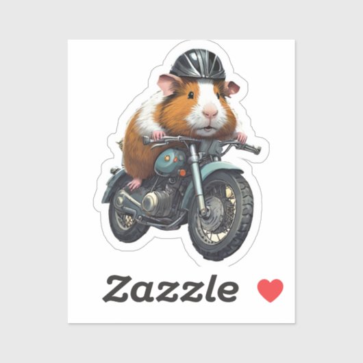 Biker Guinea Pig Explorer, Road Trip Sticker (Vel)