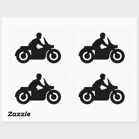 BIKER GUY RECHTHOEKIGE STICKER (Vel)