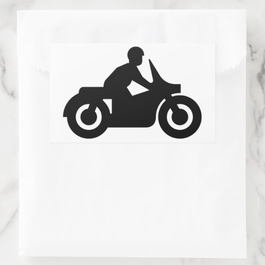 BIKER GUY RECHTHOEKIGE STICKER (Tas)