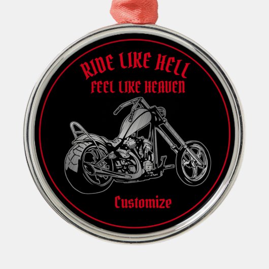 Biker Heaven Metal Ornament (Voorkant)
