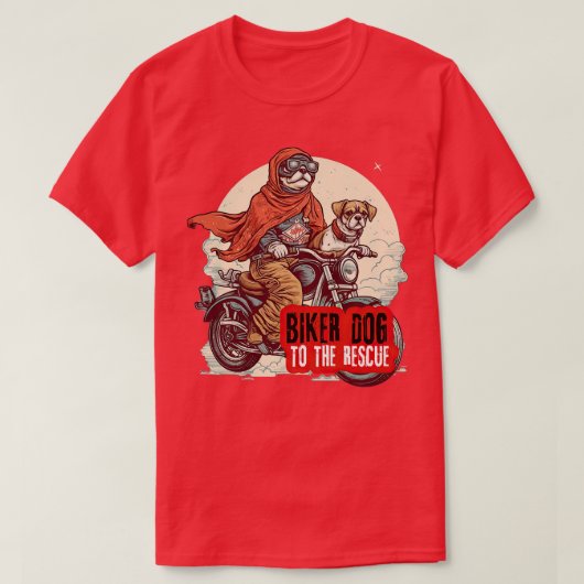 Biker Hond naar de Redding 1 T-shirt (Design voorkant)