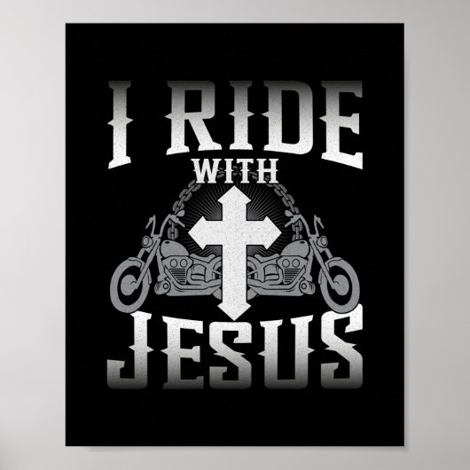 Biker ik rijd met Jezus Faith Poster (Voorkant)