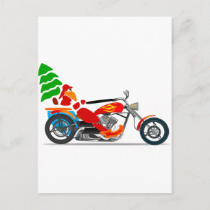 Biker-kerstman Feestdagenkaart