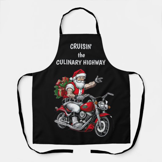 Biker Kerstman Schort (Voorkant)