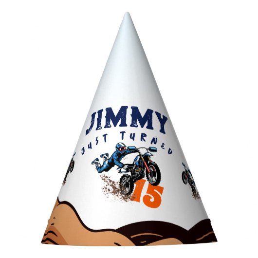 Biker Kind Dirt Stunt Bike Birthday Feesthoedjes (Voorkant)