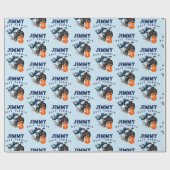 Biker Kind Dirt Stunt Bike Birthday-kaart Cadeaupapier (Vlak)