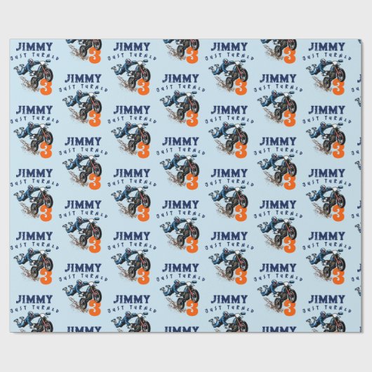 Biker Kind Dirt Stunt Bike Birthday-kaart Cadeaupapier (Vlak)