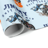 Biker Kind Dirt Stunt Bike Birthday-kaart Cadeaupapier (Rol Hoek)