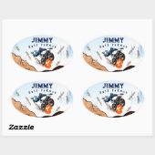 Biker Kind Dirt Stunt Bike Birthday-kaart Ovale Sticker (Vel)