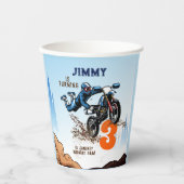 Biker Kind Dirt Stunt Bike Birthday Papieren Bekers (Voorkant)