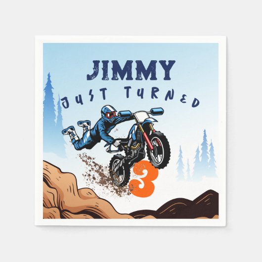 Biker Kind Dirt Stunt Bike Birthday Servet (Voorkant)