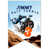 Biker Kind Dirt Stunt Bike Birthday Vlaggetjes (Eerste vlag)