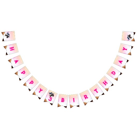 Biker Kind Dirt Stunt Bike Verjaardag Bunting Flag Vlaggetjes (Alle)