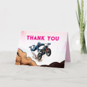 Biker Kind Dirt Stunt Bike Verjaardag Dank u kaart (Voorkant)
